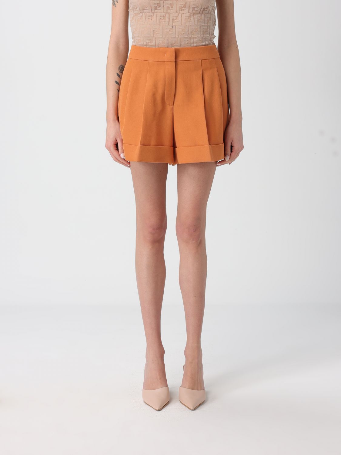 FENDI Shorts in grain de poudre in lana vergine