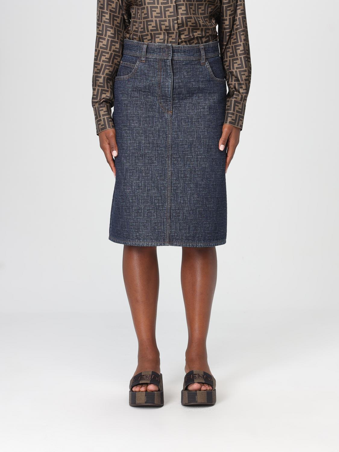 FENDI FENDI Skirt Woman color Blue　FENDI スカート レディース カラー ブルー