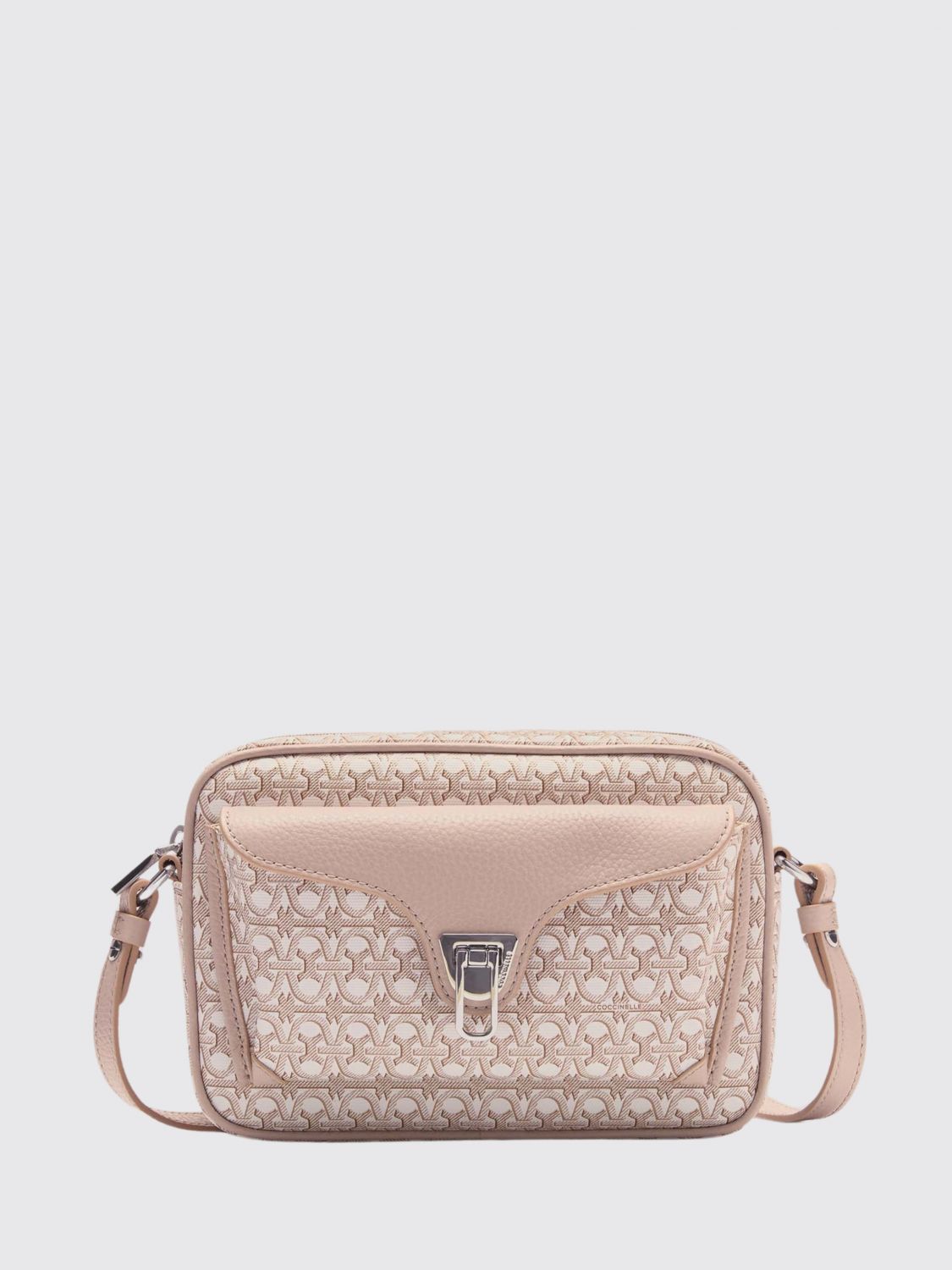 Borsa Beat Coccinelle in canvas con monogram e pelle a grana