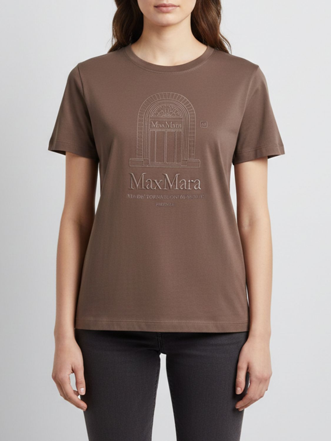 'S MAX MARA T-Shirt Woman color Earth　'S MAX MARA Tシャツ ウーマンカラー アース 'S