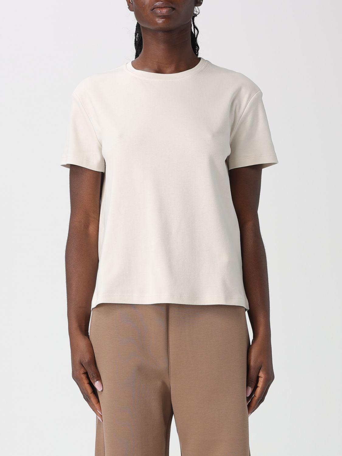 's Max Mara Cotton T-shirts With Logo In White