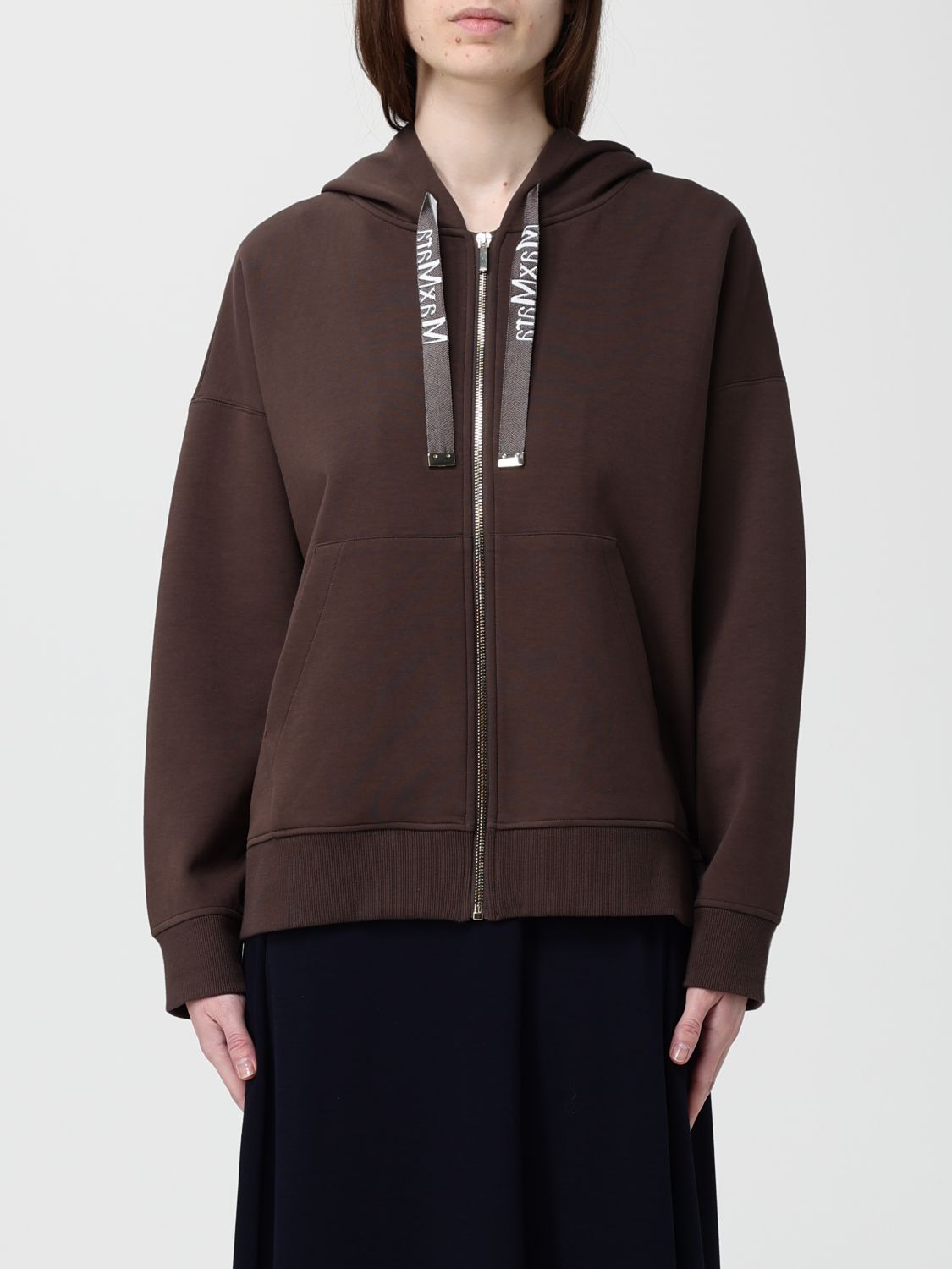's Max Mara Cotton Hoodie In Brown