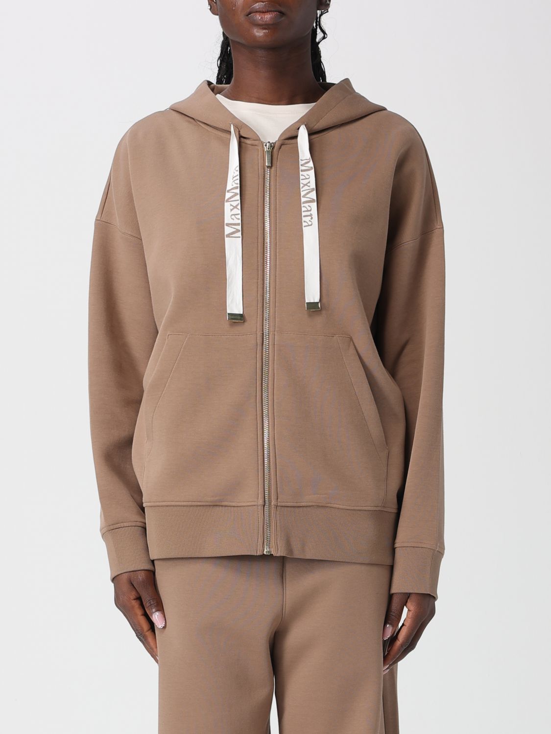 's Max Mara Cotton Hoodie In Brown