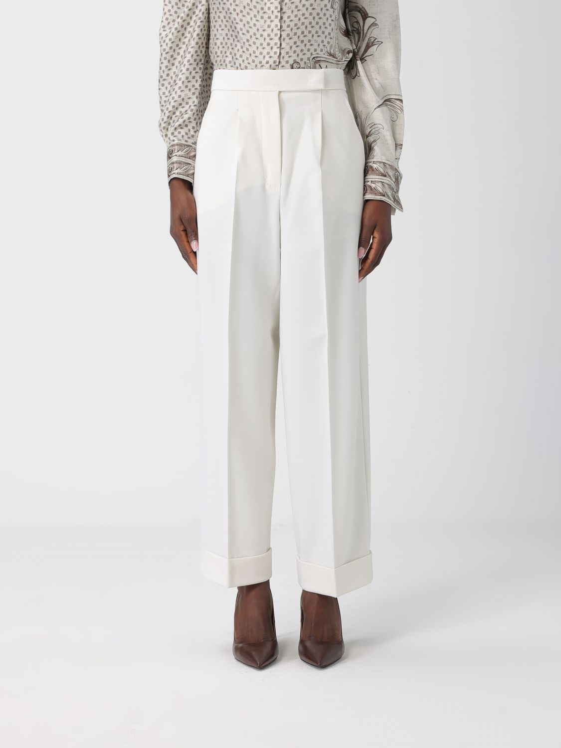 MAX MARA Pants Woman color White　MAX MARA パンツ ウーマン カラー ホワイト MAX