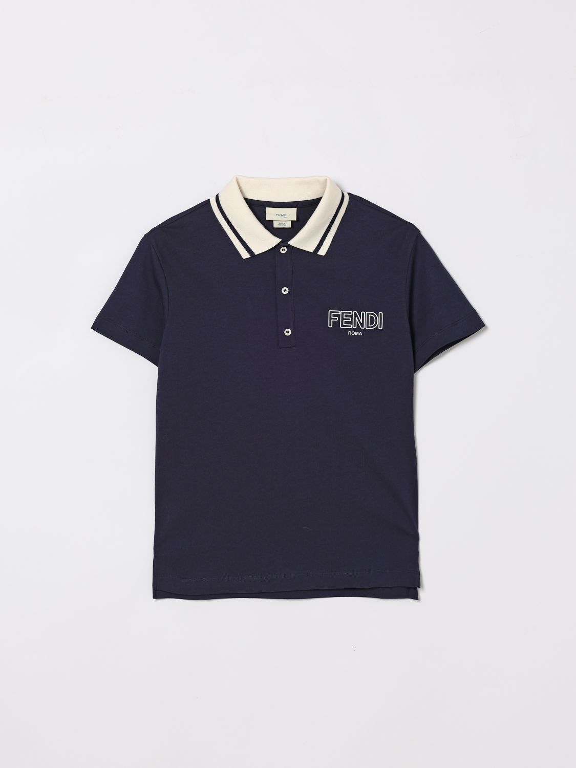 FENDI Polo in cotone con logo