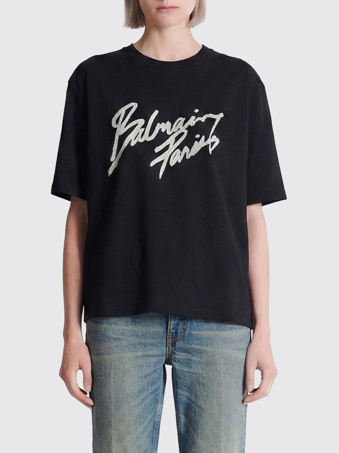 T-shirts in cotone con logo Balmain