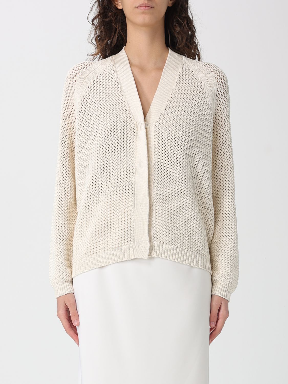 Max Mara Cardigan Woman Color Ivory In White