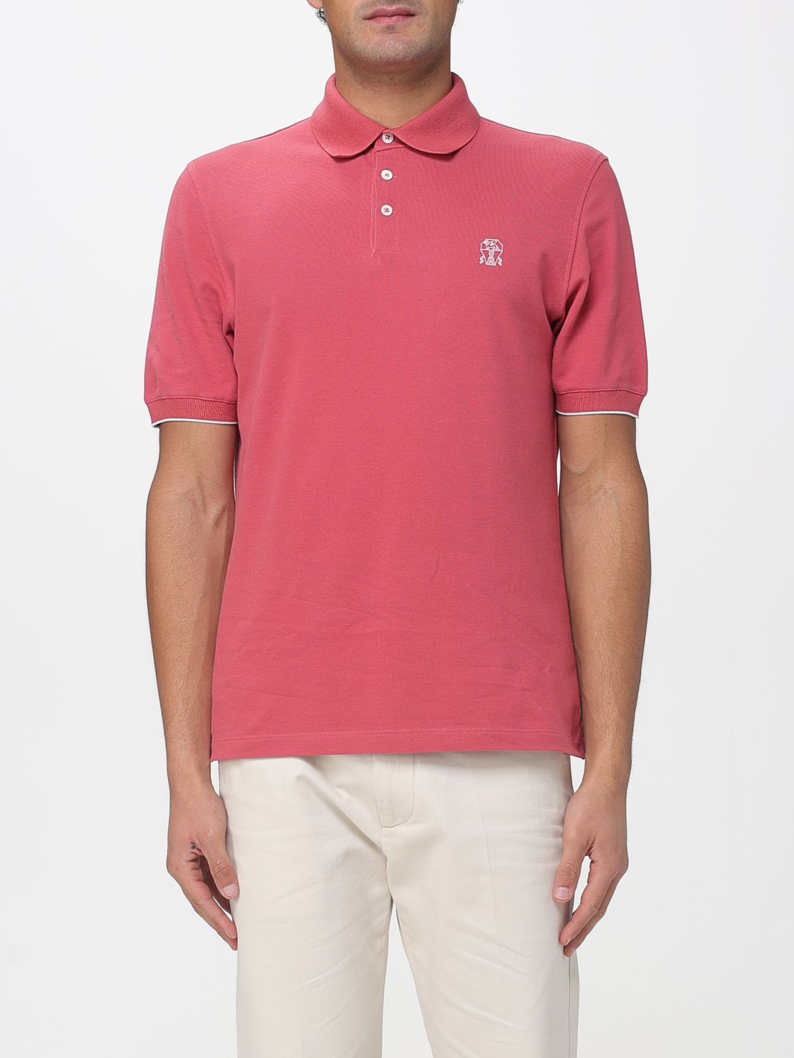 BRUNELLO CUCINELLI Polo Shirt Men color Red　BRUNELLO CUCINELLI ポロシャツ メンズ カラー レッド BRUNELLO