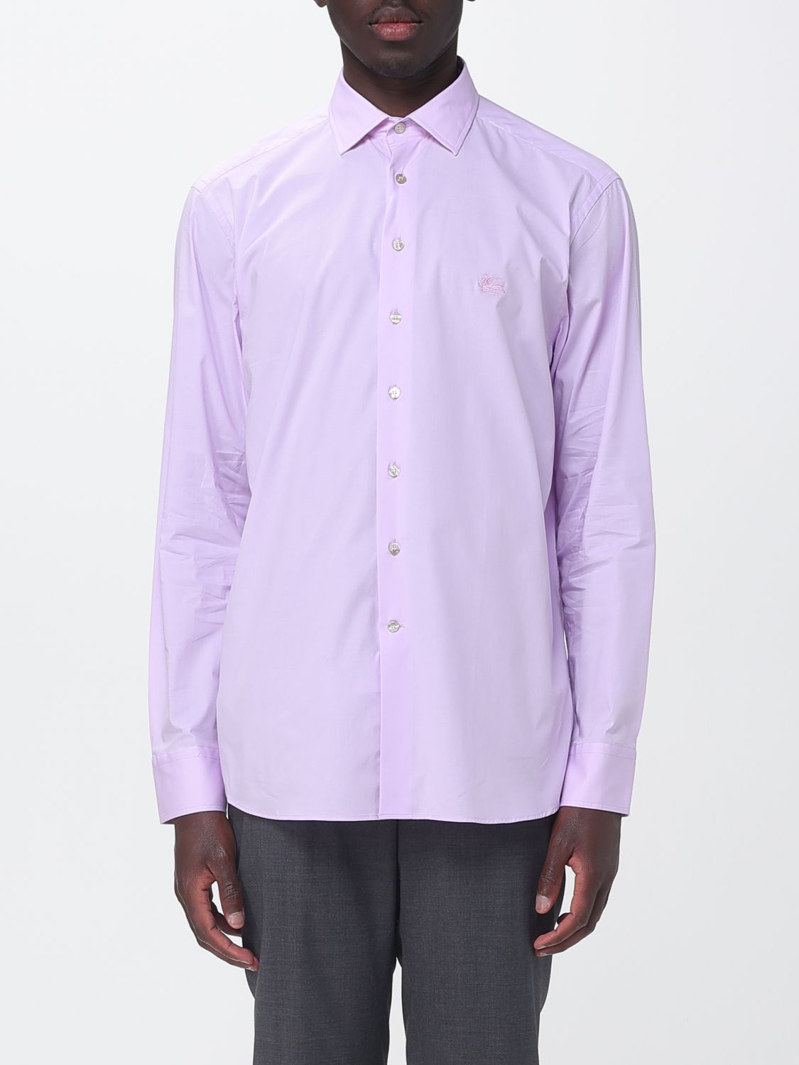 ETRO Shirt Men color Lilac　ETRO シャツ メンズ カラー ライラック ETRO