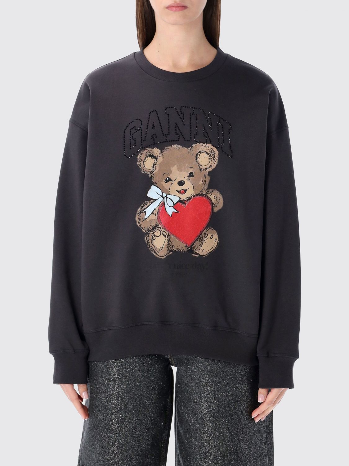 GANNI Sweatshirt Damen Farbe Schwarz