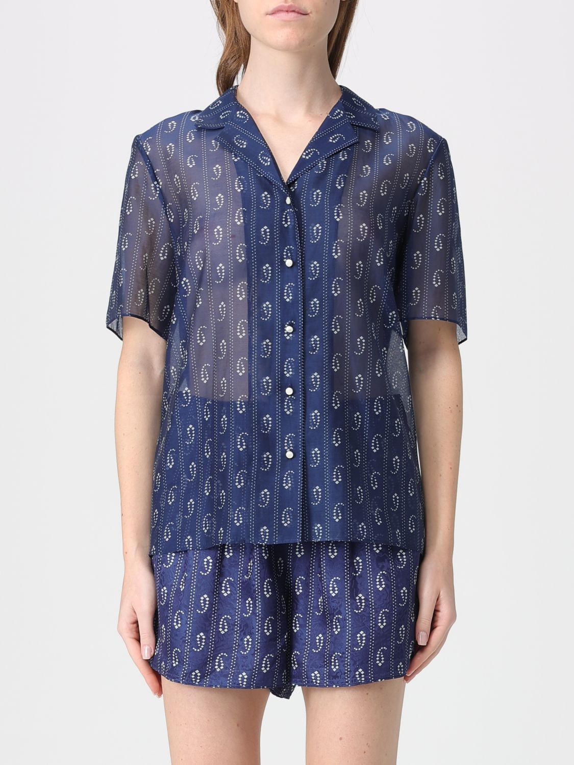 TORY BURCH Shirt Woman color Blue　TORY BURCH トリー バーチ シャツ ウィメンズ カラー ブルー TORY