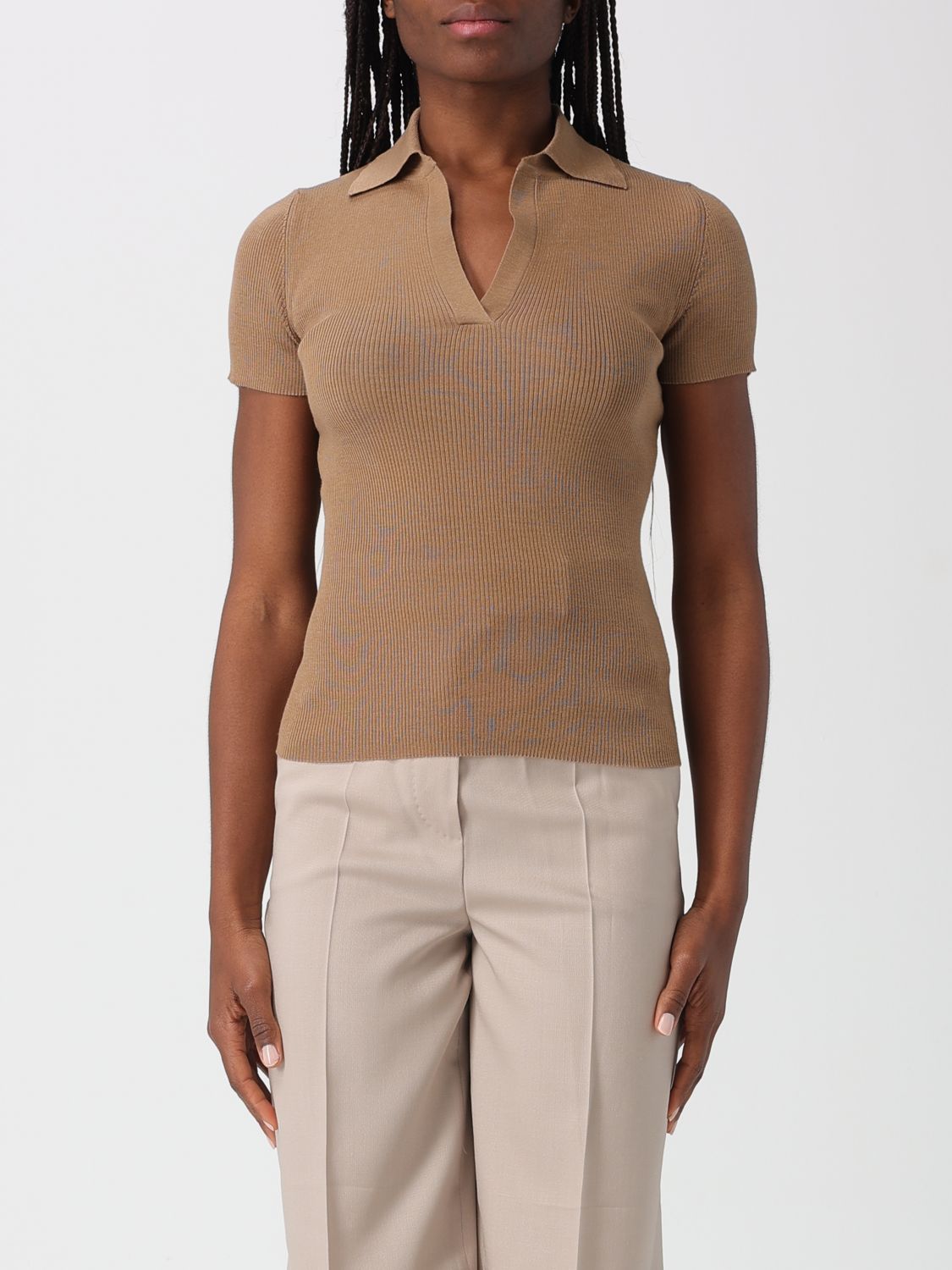 MAX MARA Polo Shirt Woman color Camel　MAX MARA ポロシャツ ウーマンカラー キャメル MAX