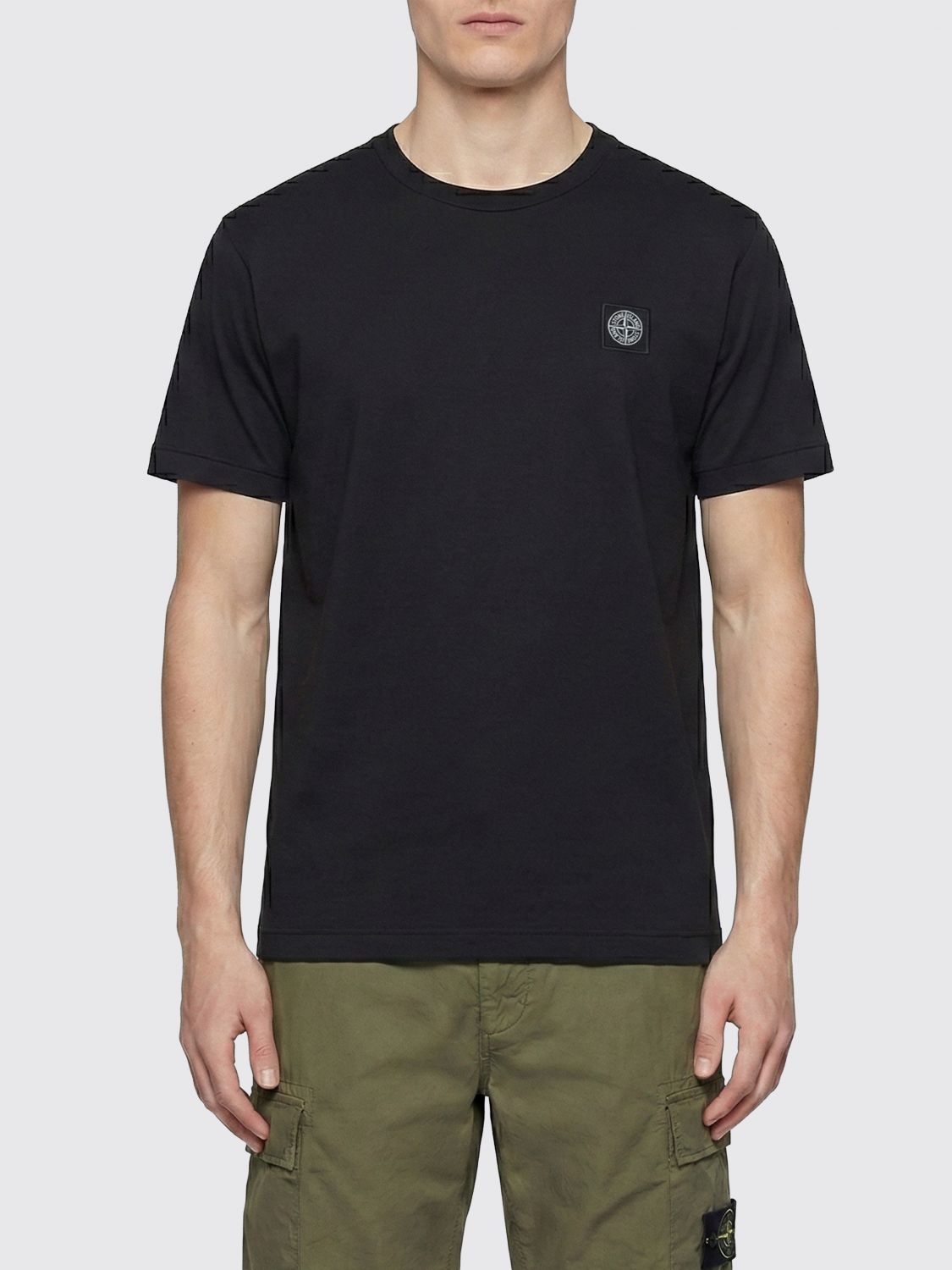 STONE ISLAND T-Shirt Men color Black　STONE ISLAND Tシャツ メンズ カラー ブラック STONE