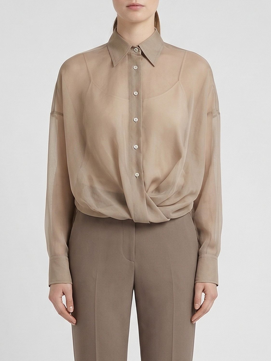 Brunello Cucinelli Shirt Woman color Brown · L