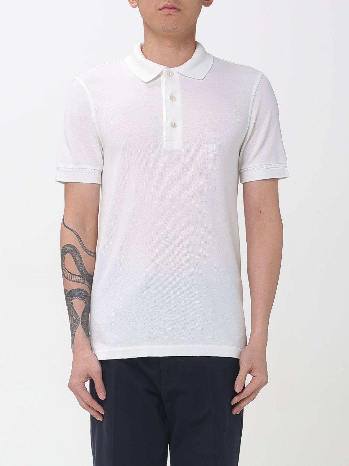 Tom Ford Ανδρών Άσπρο Polo Shirt Men Color