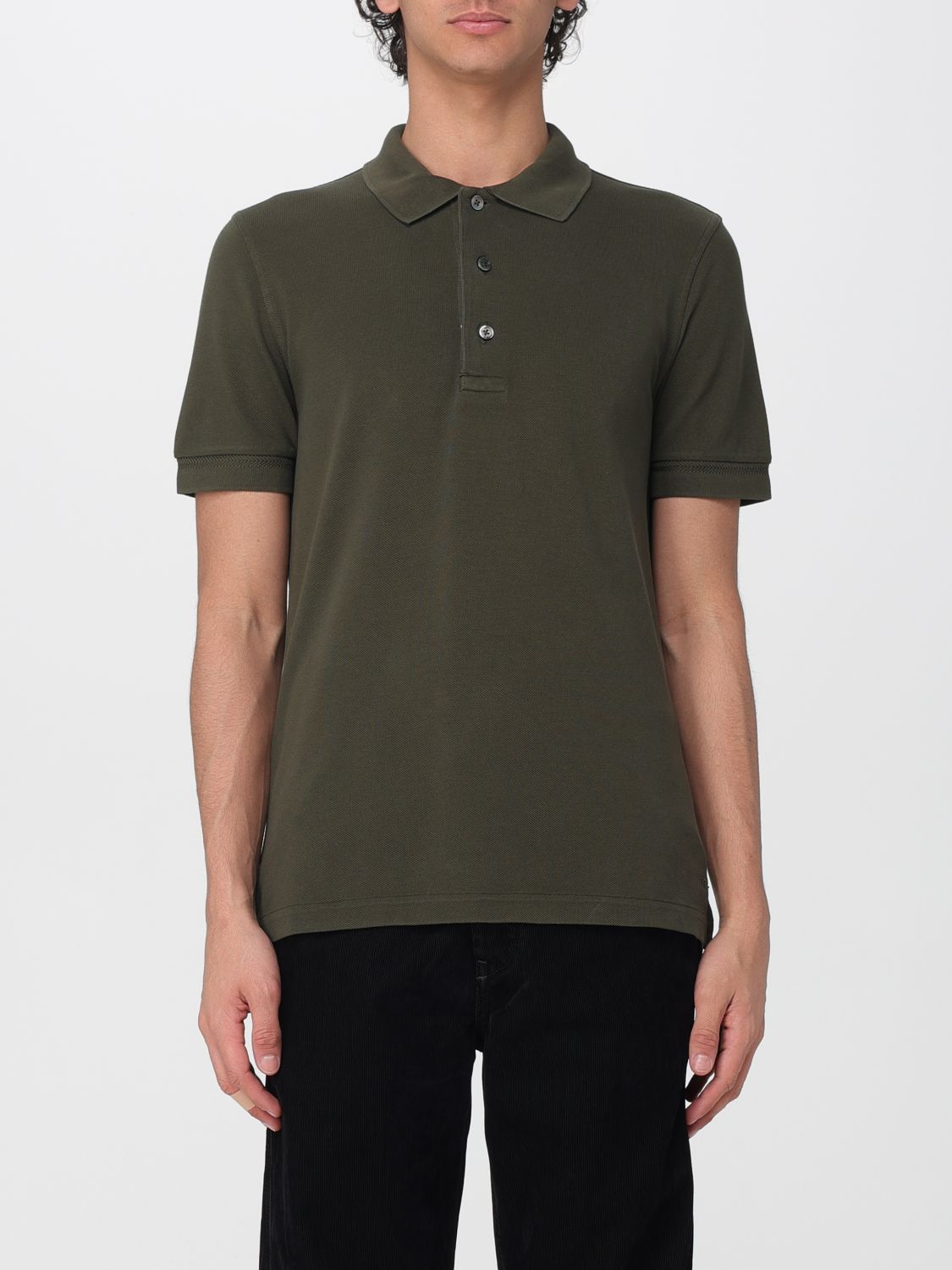 TOM FORD Polo Shirt Men color Green　TOM FORD ポロシャツ メンズ カラー グリーン TOM