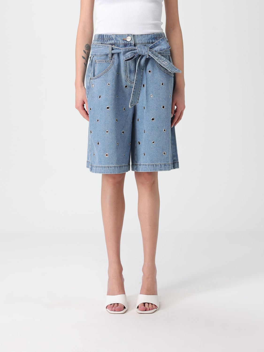 Pants PINKO Woman color Denim