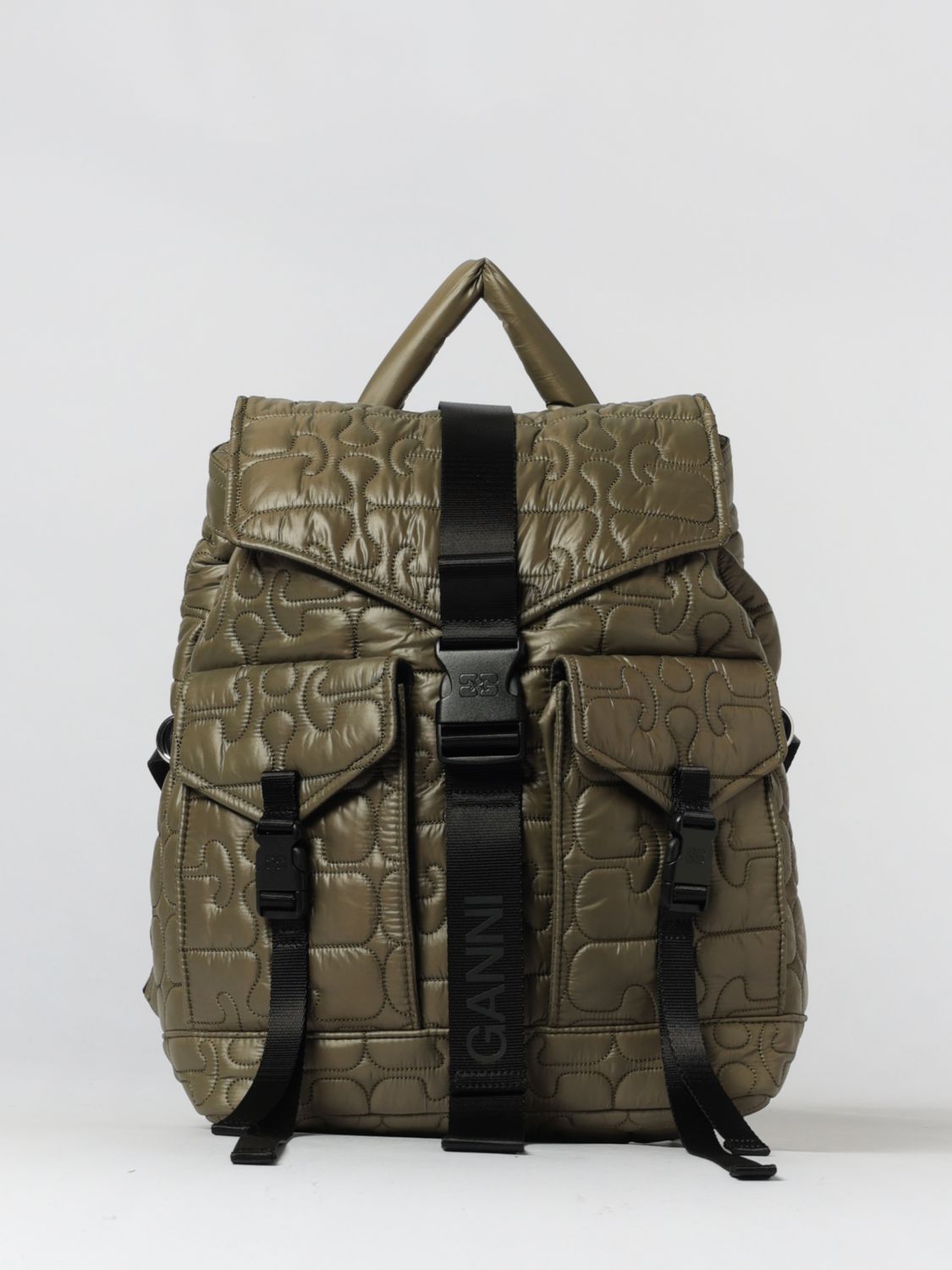 GANNI Backpack Woman color Green　GANNI バックパック レディース カラー グリーン GANNI