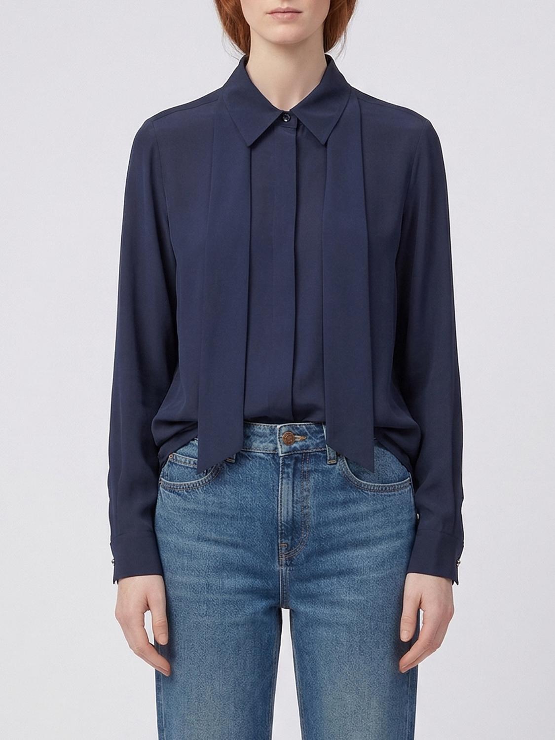 Max Mara Colmo Silk Shirt In Blue