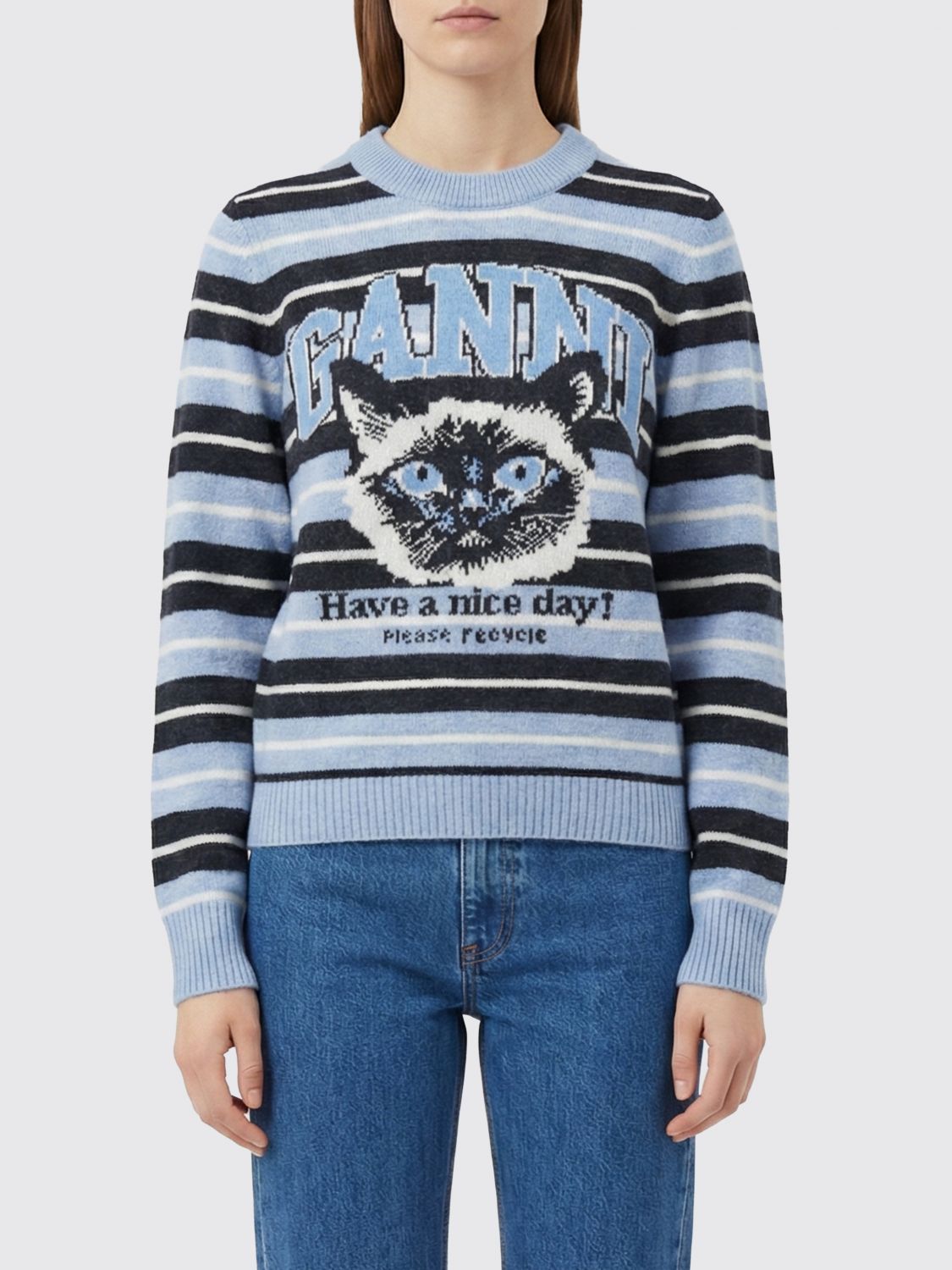 GANNI Pullover Damen Farbe Hellblau