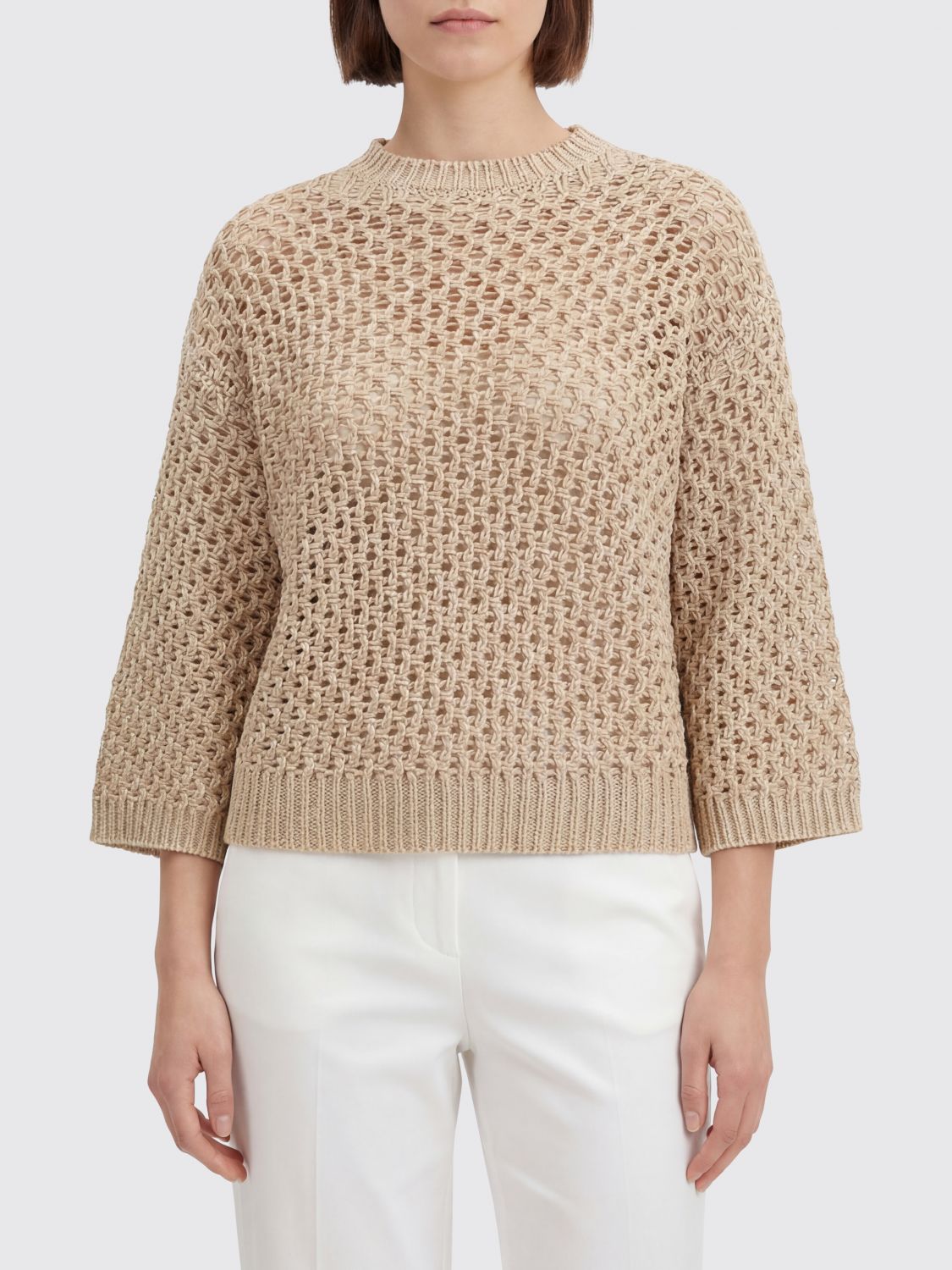 Pullover traforato Fabiana Filippi in misto lana e cashmere