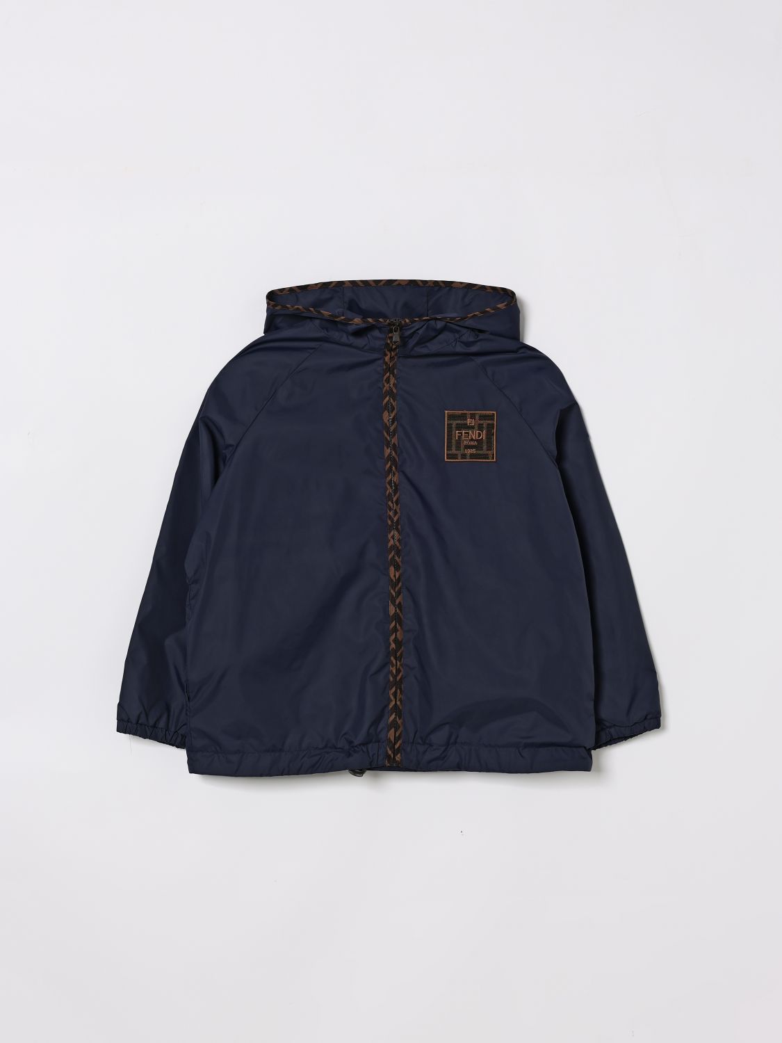 FENDI Giacca a vento in nylon con cappuccio