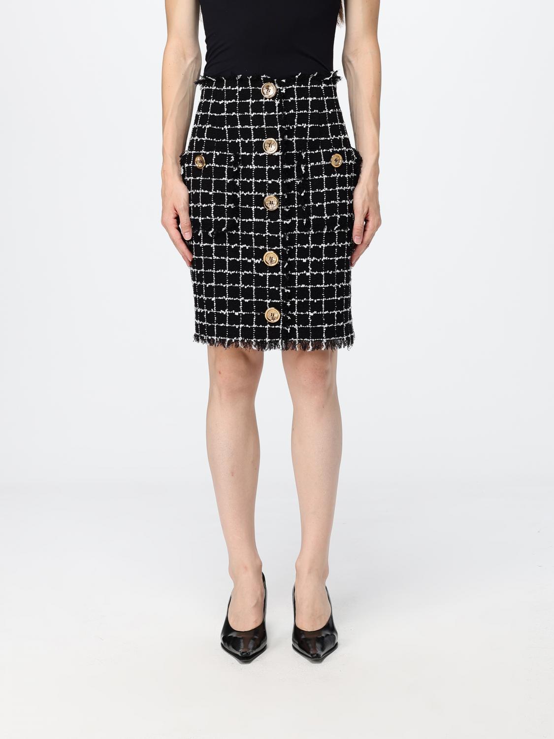 BALMAIN Gonna mini in tweed check