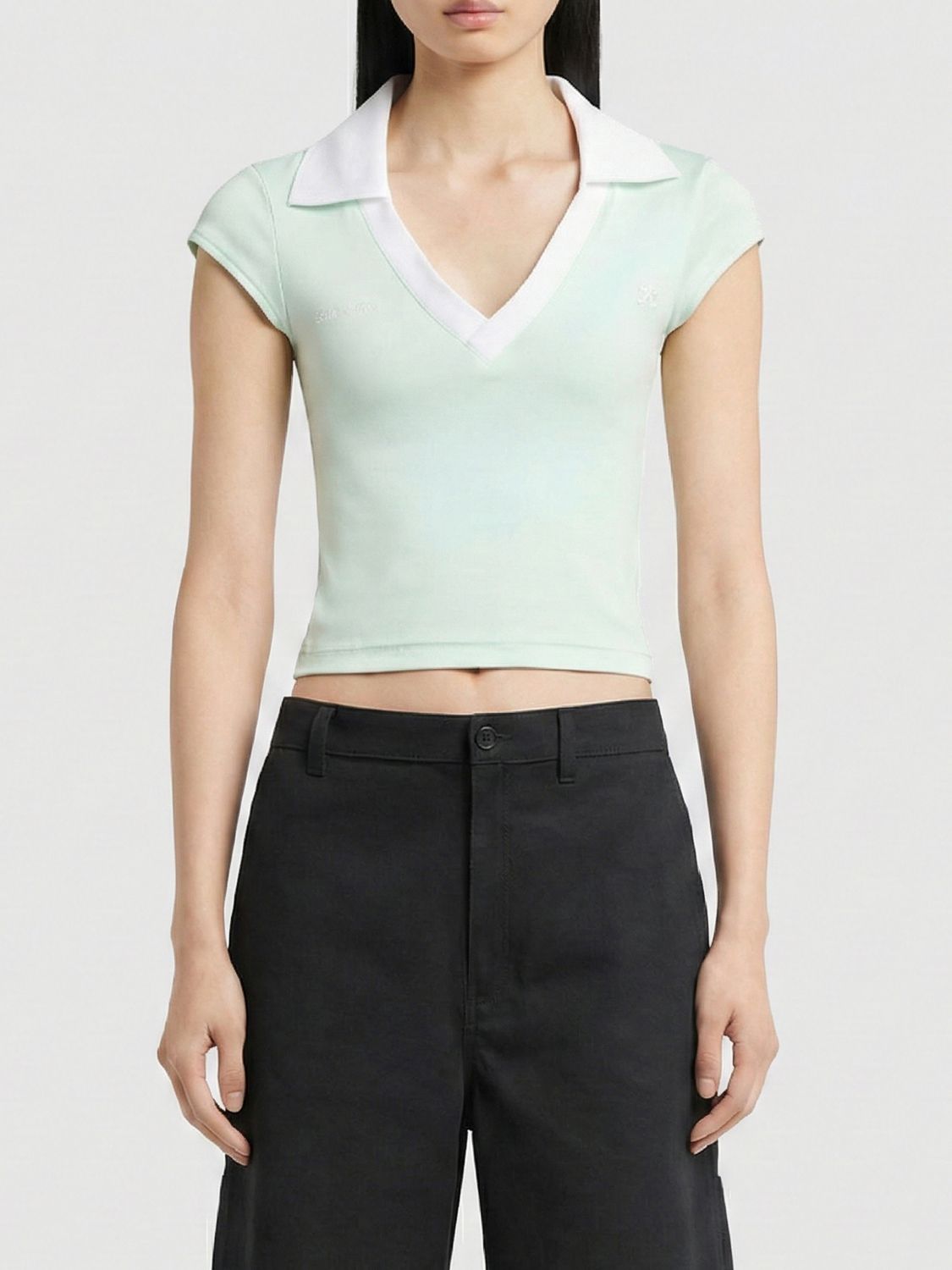 Courrèges Γυναικών Gnawed Blue Polo Shirt Woman Color