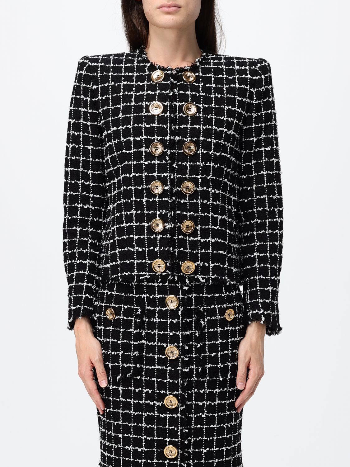 BALMAIN Blazer monopetto in tweed