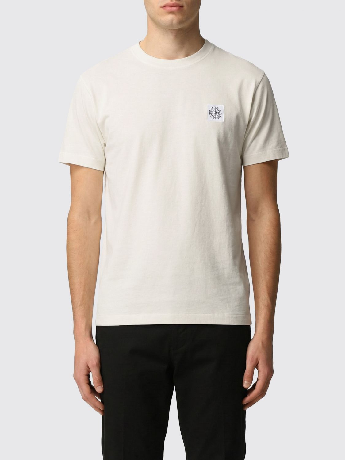 STONE ISLAND T-Shirt Men color Ivory　STONE ISLAND Tシャツ メンズ カラー アイボリー STONE