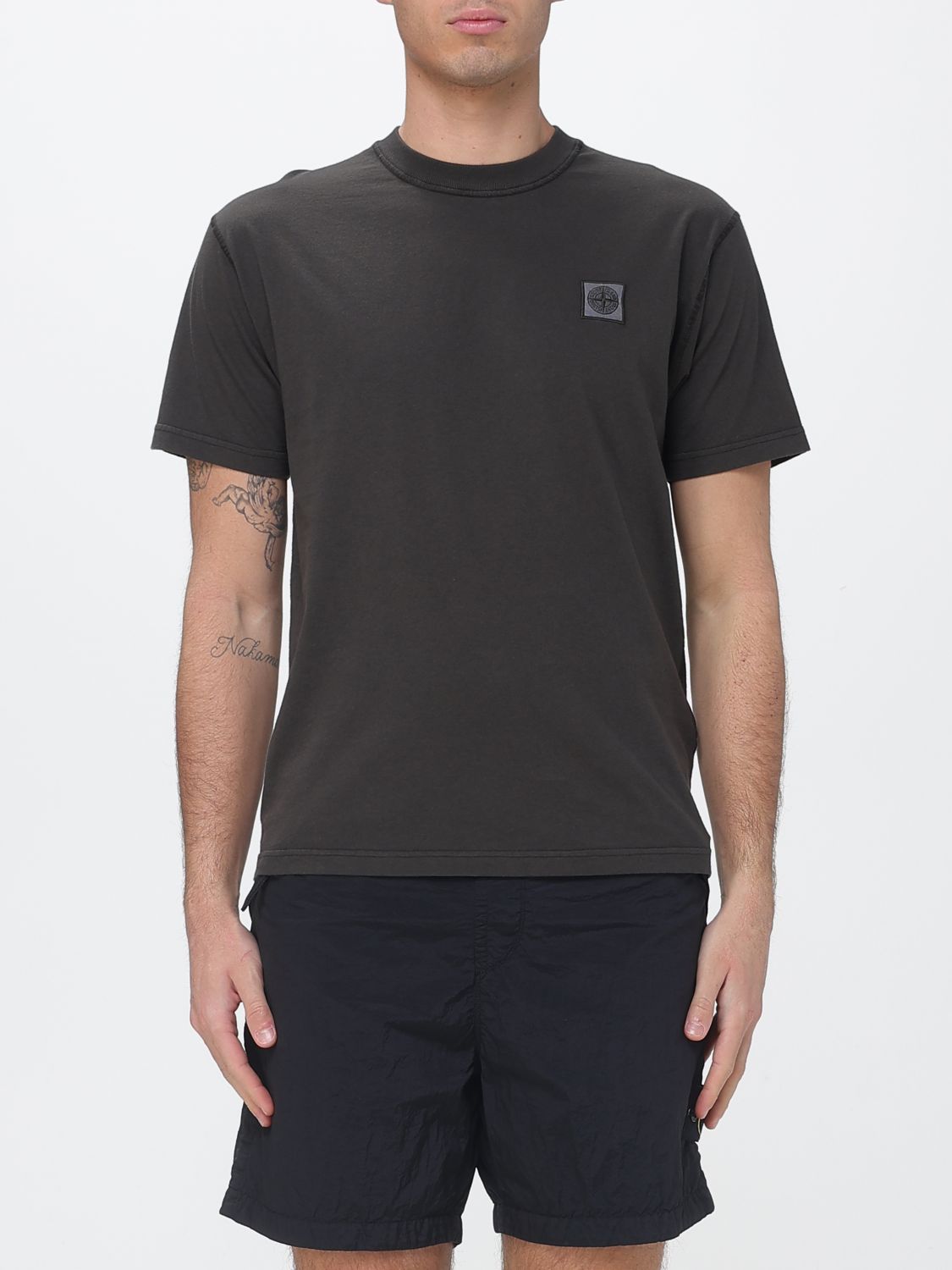STONE ISLAND T-Shirt Men color Cocoa　STONE ISLAND Tシャツ メンズ カラー ココア STONE