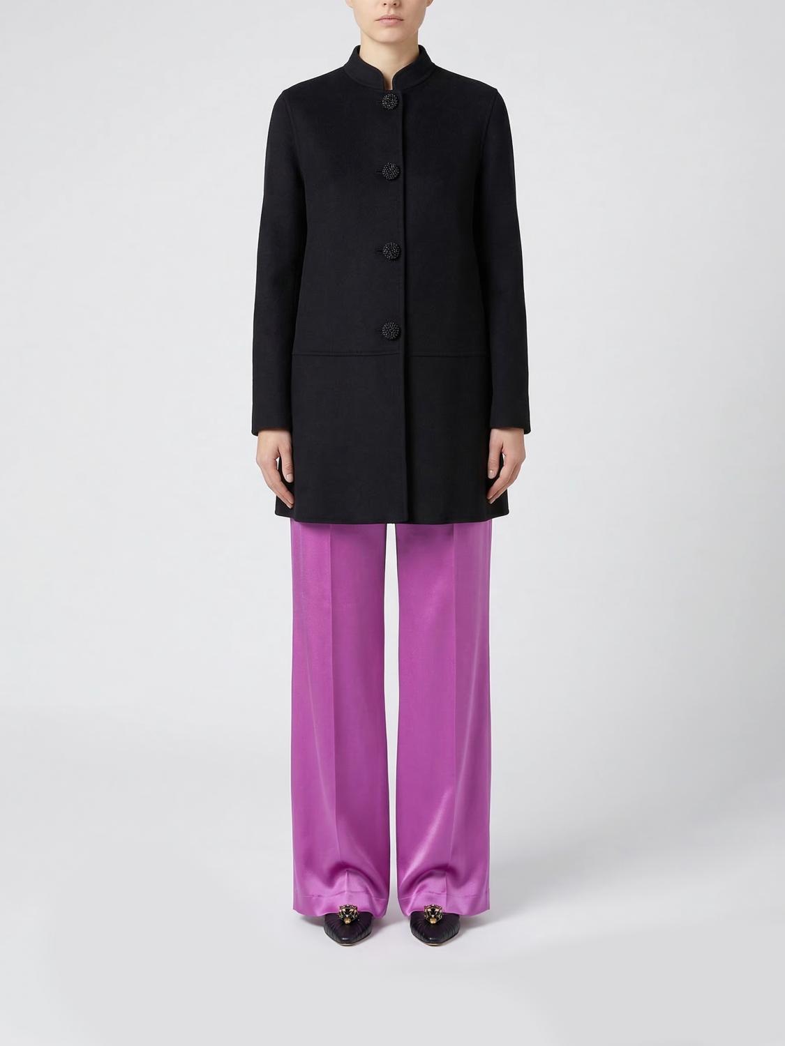 VALENTINO VALENTINO Coat Woman color Black　VALENTINO コート ウーマン カラー ブラック