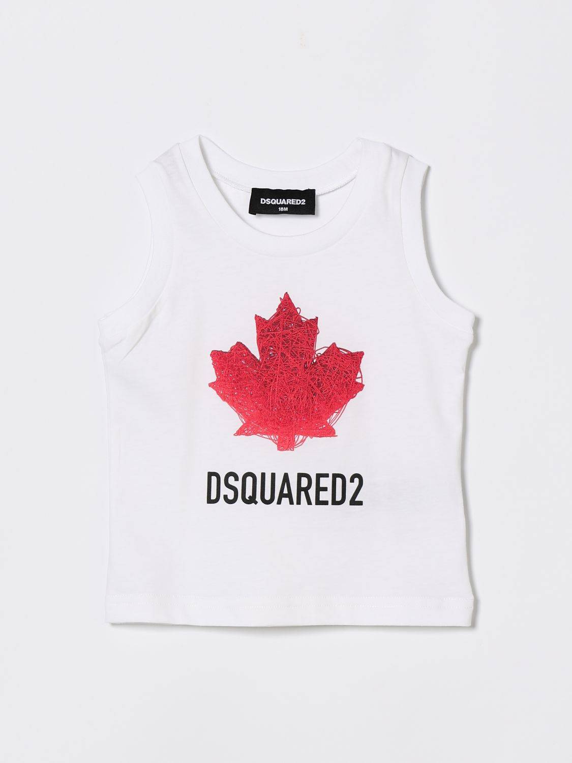 Canotta in cotone con logo Dsquared2