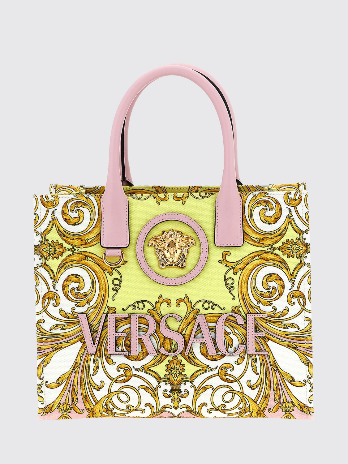 VERSACE VERSACE Handbag Woman color Pink　VERSACE ハンドバッグ レディース カラー ピンク