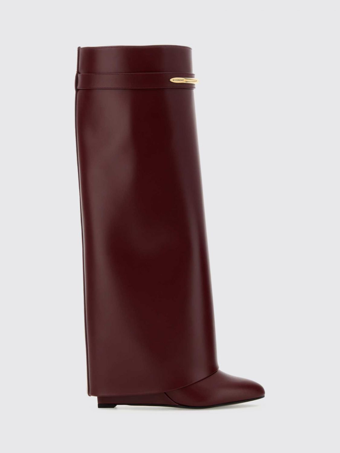 Givenchy Shark Leather Boots In Brown