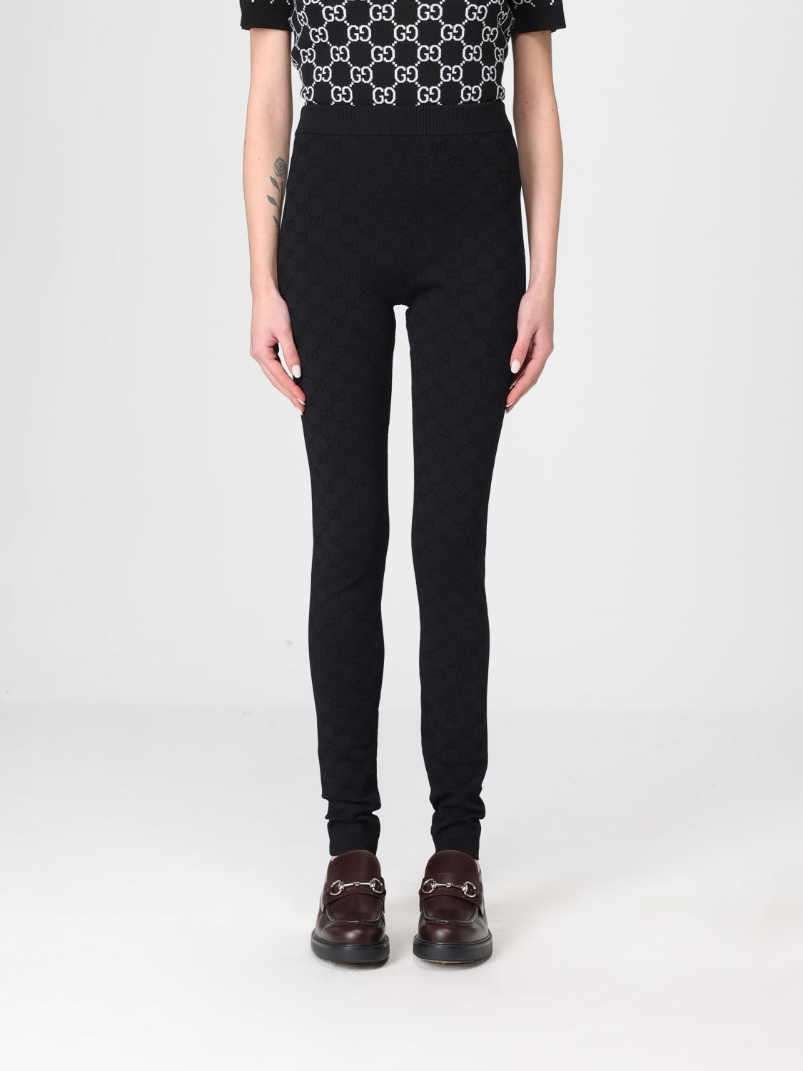 GUCCI Pantaloni in maglia di misto viscosa GG Supreme