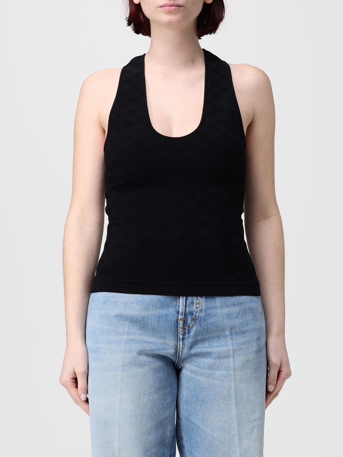 GUCCI Top basic in misto viscosa