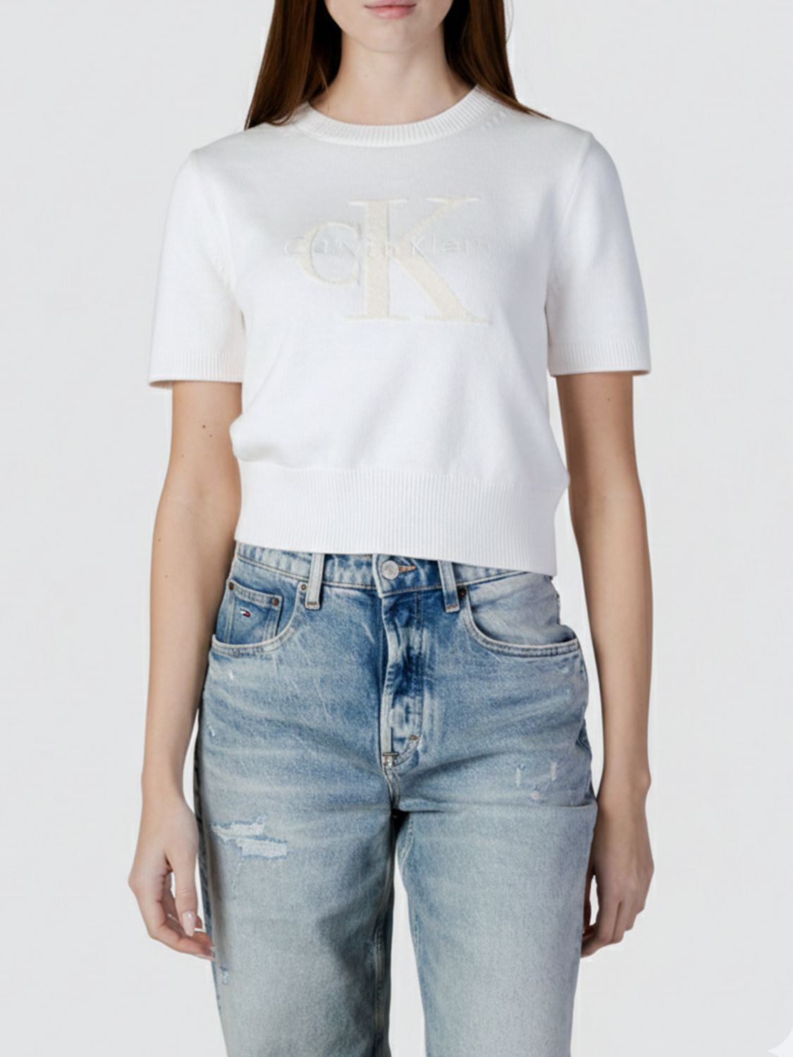 Pull CALVIN KLEIN JEANS Femme couleur Blanc M 7