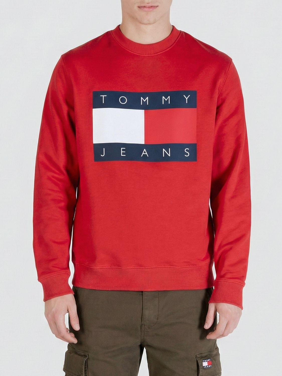 Felpa TOMMY JEANS Uomo colore Rosso