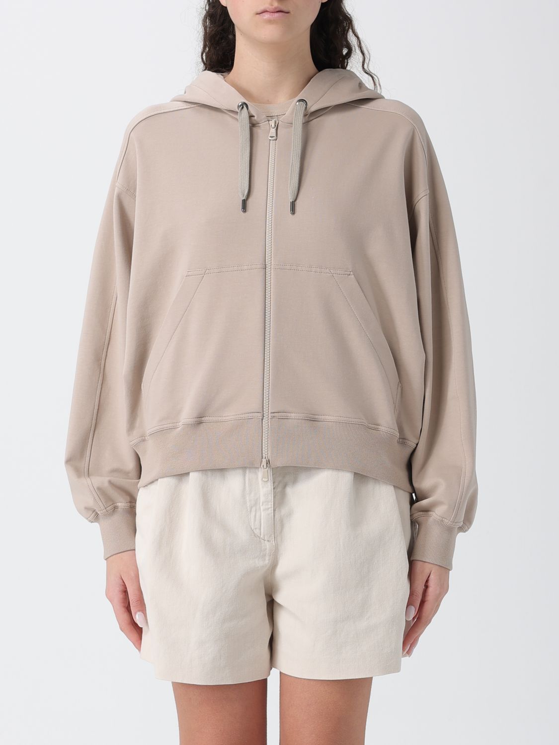BRUNELLO CUCINELLI BRUNELLO CUCINELLI Sweatshirt Woman color Brown　BRUNELLO CUCINELLI スウェットシャツ レディース カラー ブラウン