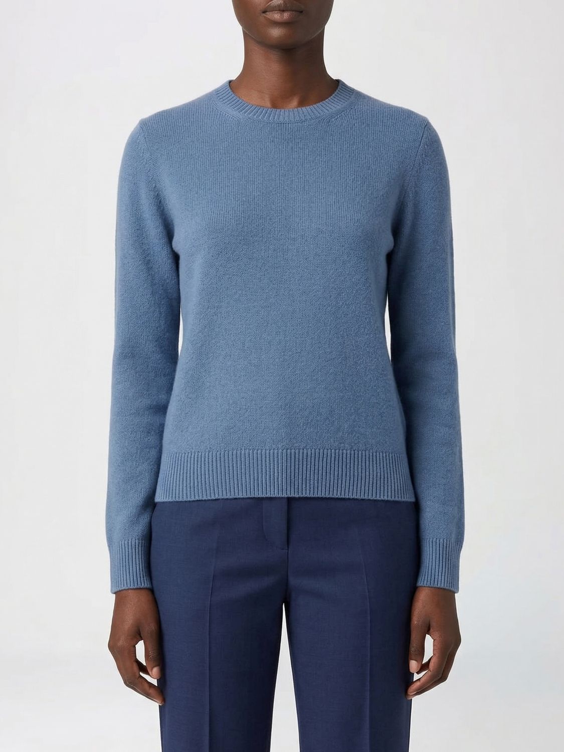 's Max Mara Wool And Cashmere Crew Neck Pullover In Blue