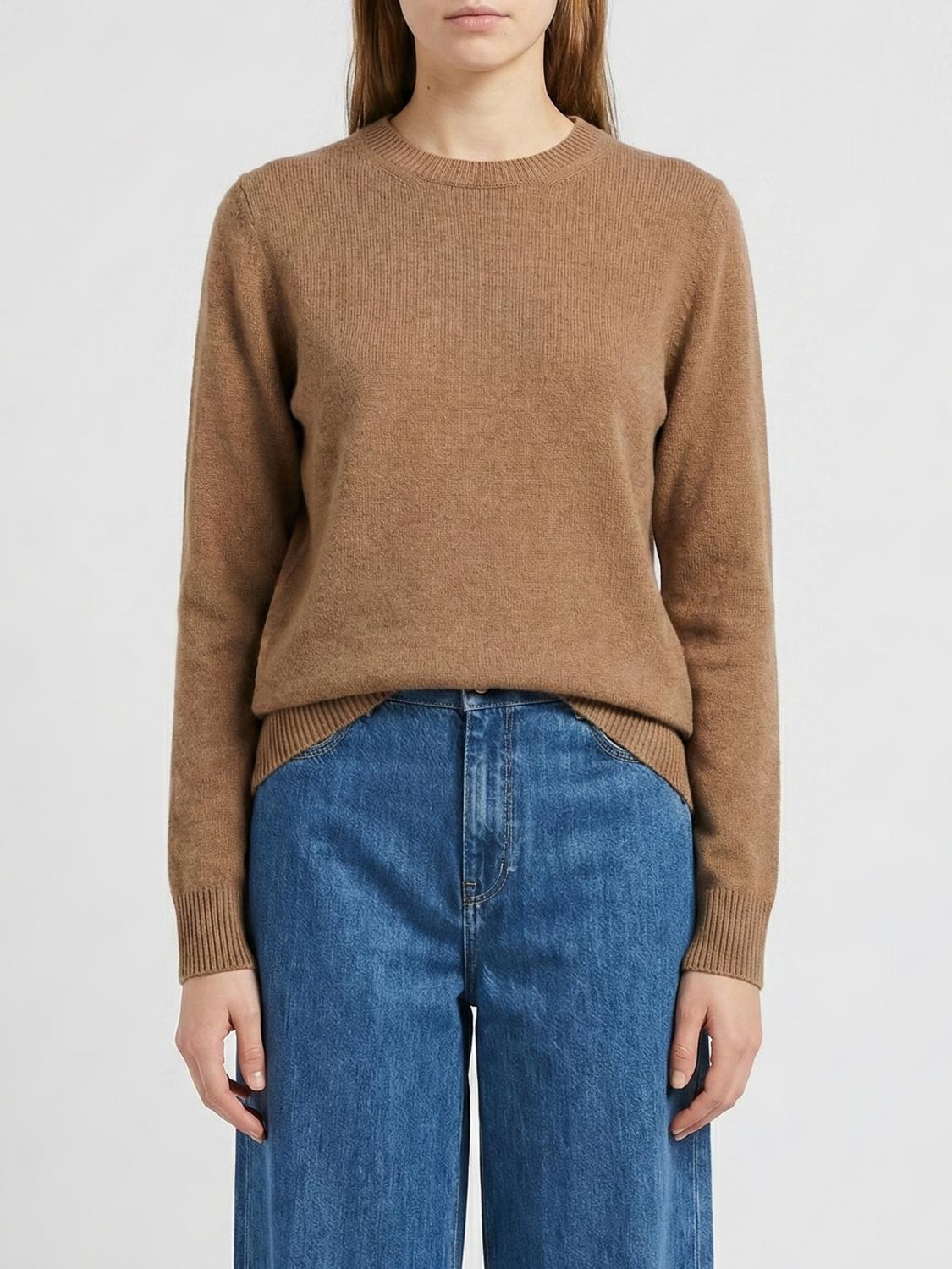 's Max Mara Wool And Cashmere Crew Neck Pullover In Burgundy