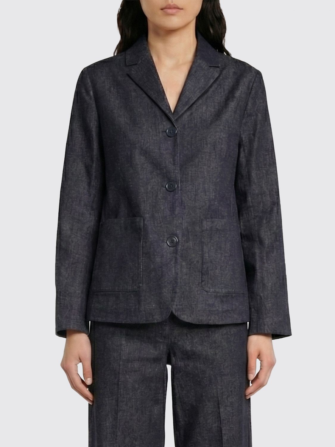 's Max Mara Robin Single-breasted Denim Blazer In Blue
