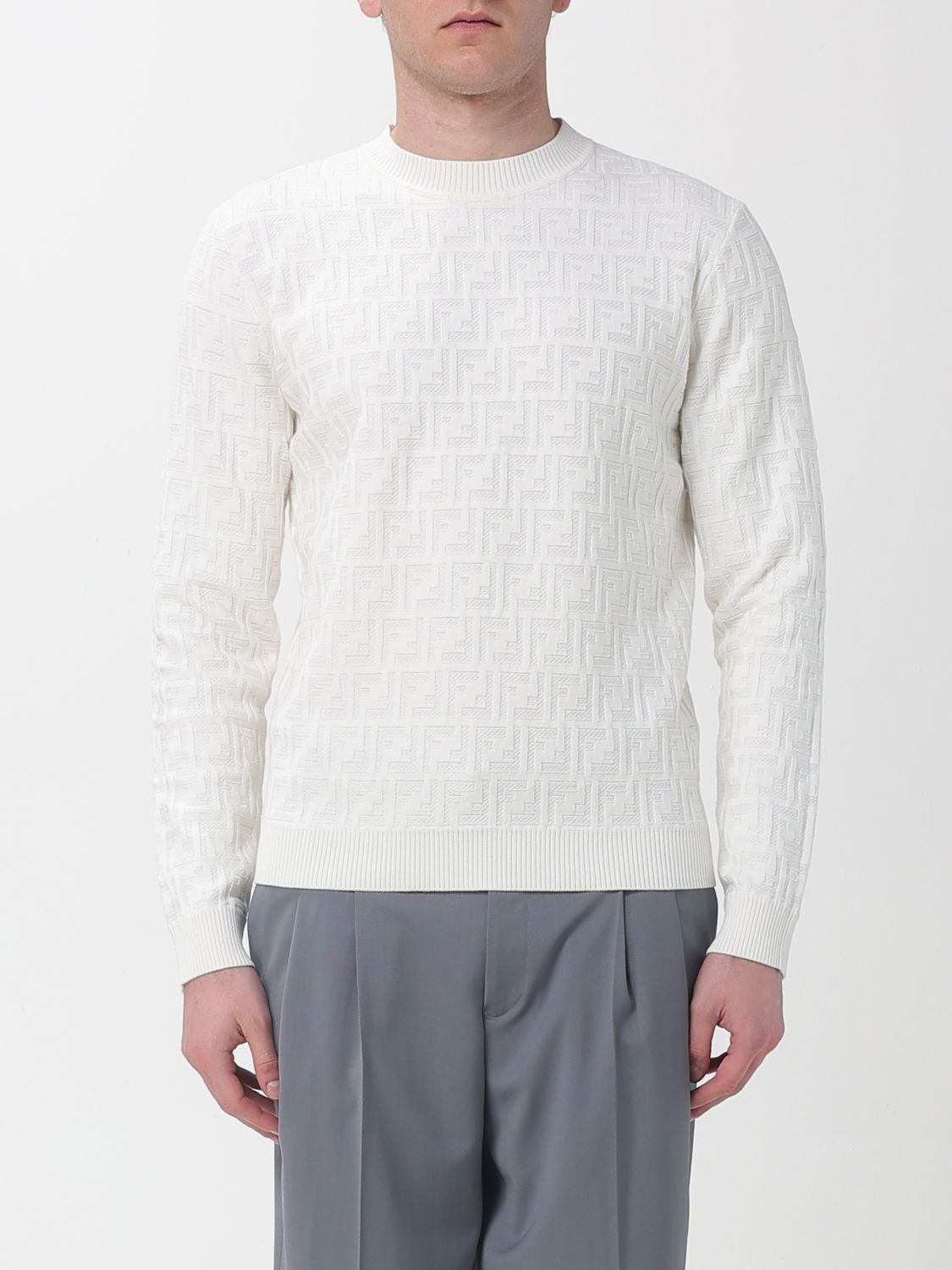 FENDI FENDI Sweater Men color White　FENDI セーター メンズ カラー ホワイト