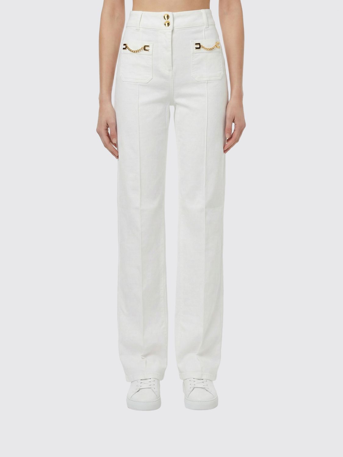 ELISABETTA FRANCHI Jeans Damen Farbe Weiß
