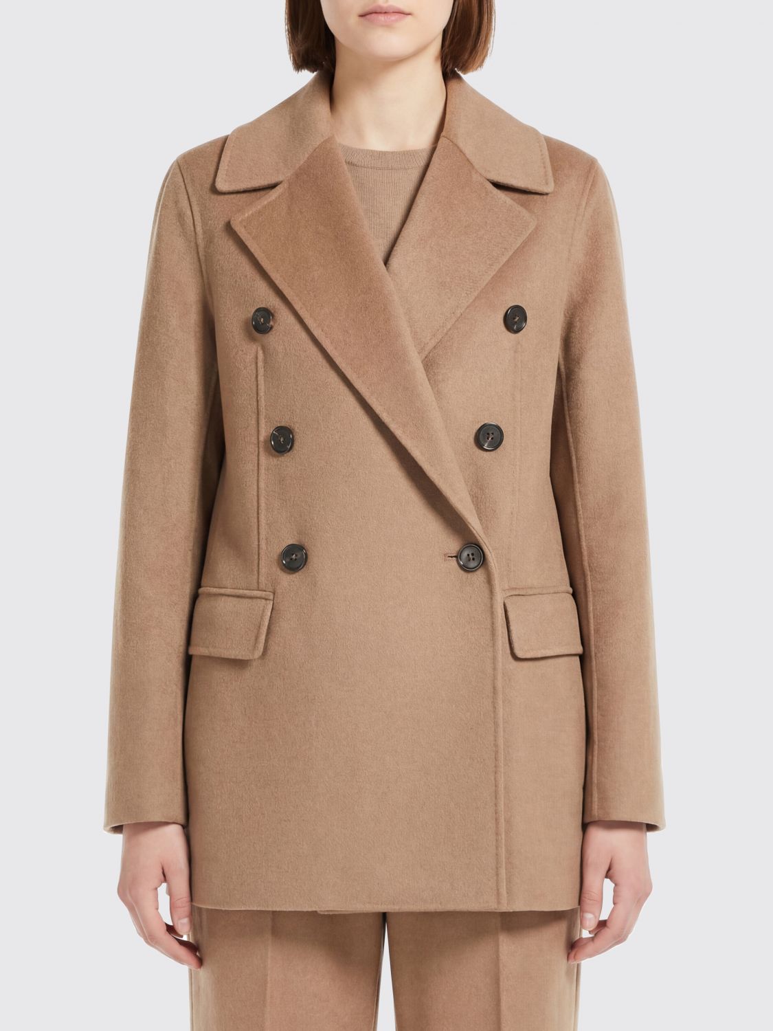 's Max Mara Lukas Double-breasted Virgin Wool Coat In Brown