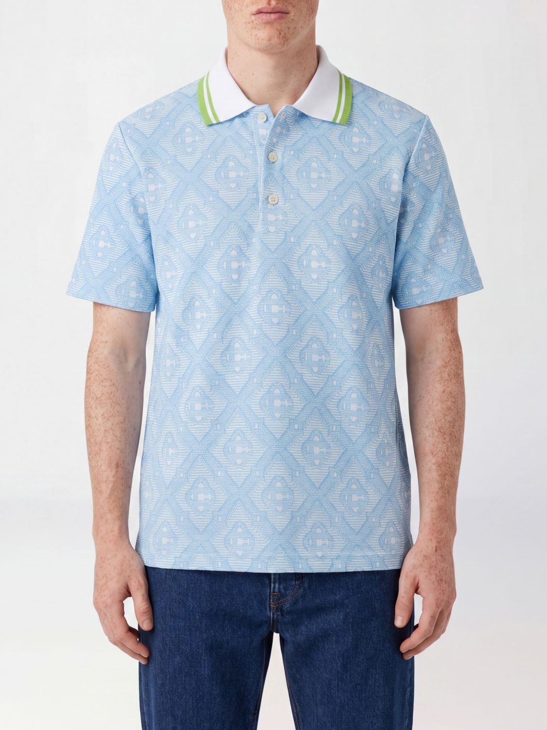 CASABLANCA Polo in cotone con logo all-over