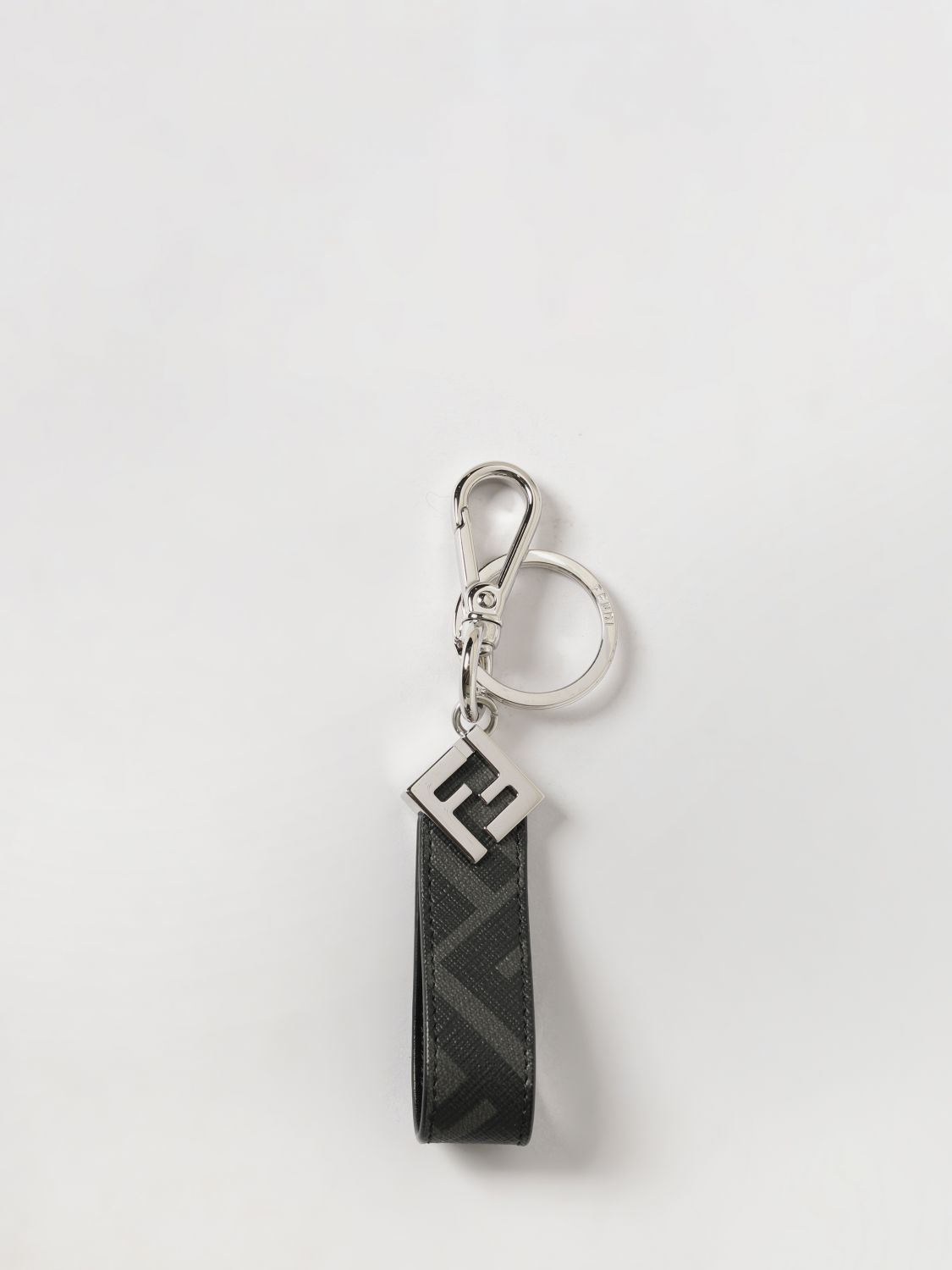 FENDI Portachiavi FF Squared in cotone spalmato