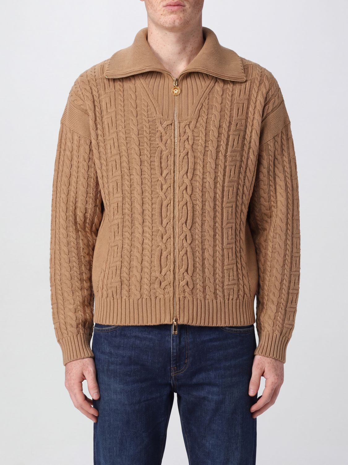 VERSACE Sweater Men color Beige
