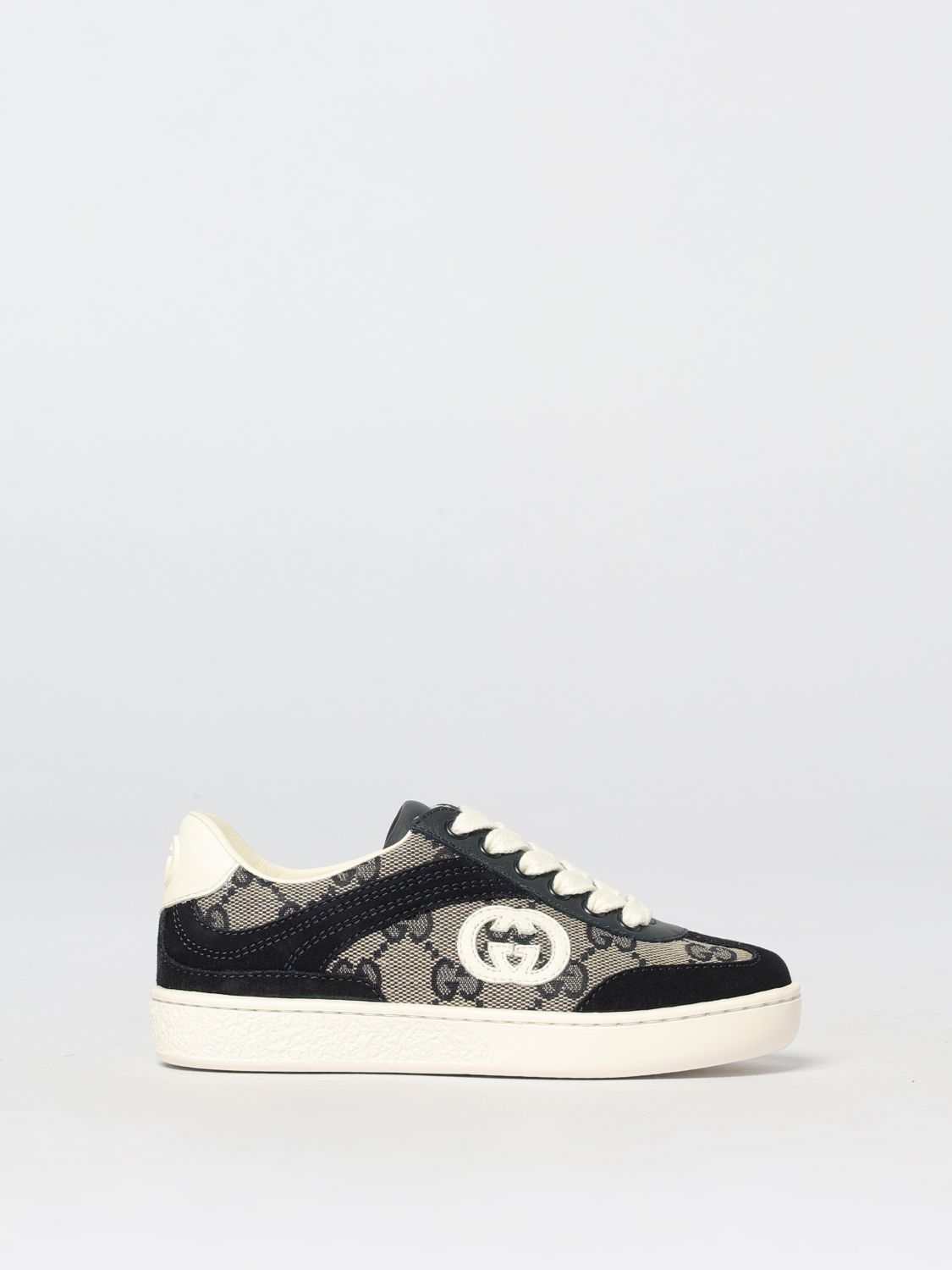 GUCCI Sneakers G74 in tessuto GG Supreme e camoscio